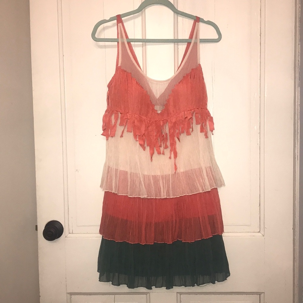 Multicolored ruffle dress
